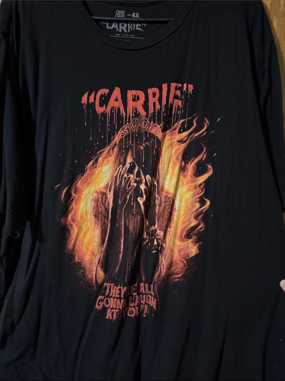Black & Fiery Orange 'Carrie' Graphic Art Print - Horror Poster Style